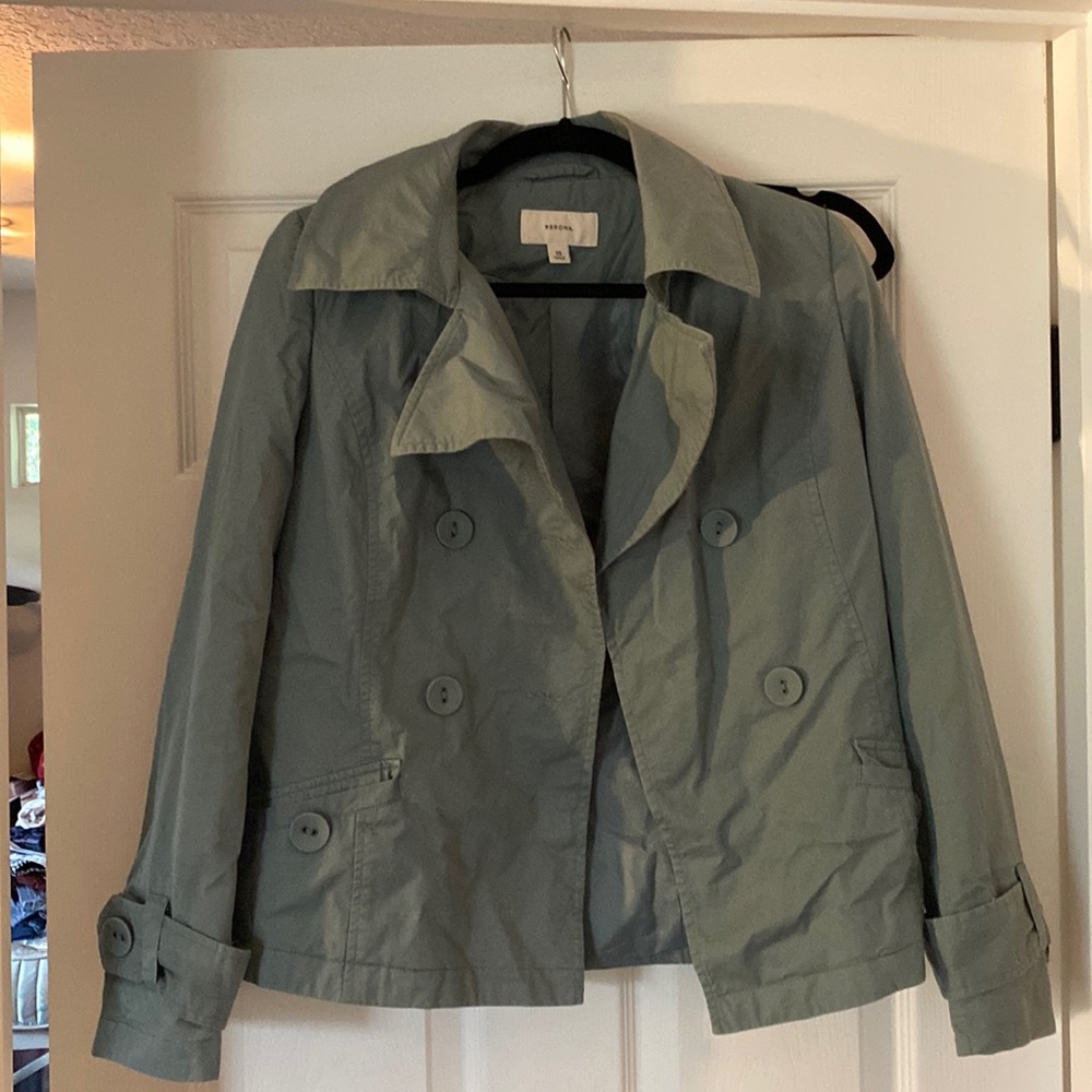 VERONA Blue Short Trench Coat